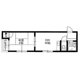 1DK 間取り図