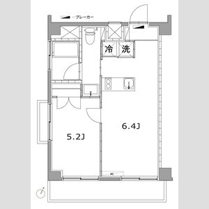 1LDK 間取り図