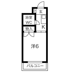 1K 間取り図