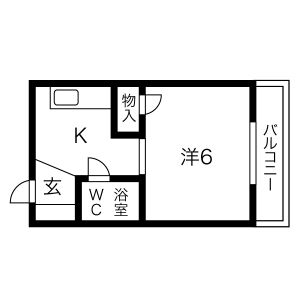 1K 間取り図