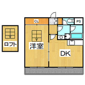 1DK 間取り図