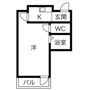 1K 間取り図