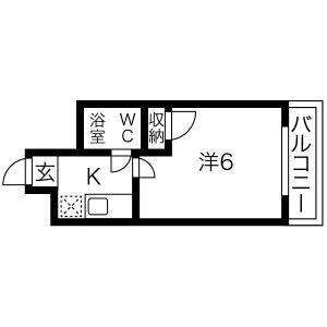 1K 間取り図