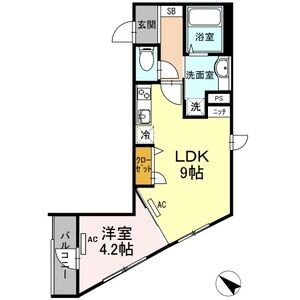 1LDK 間取り図