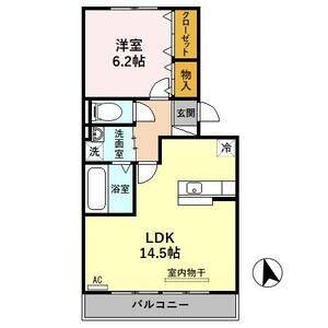 1LDK 間取り図