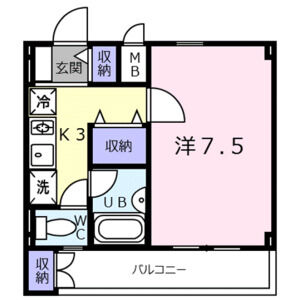 1K 間取り図