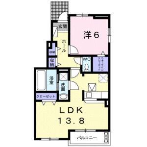 1LDK 間取り図