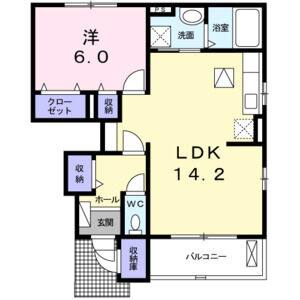1LDK 間取り図