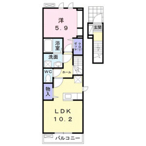 1LDK 間取り図