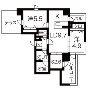 2LDK 間取り図