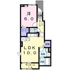 1LDK 間取り図