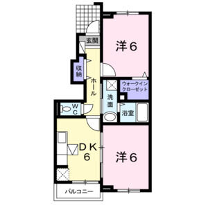 2DK 間取り図