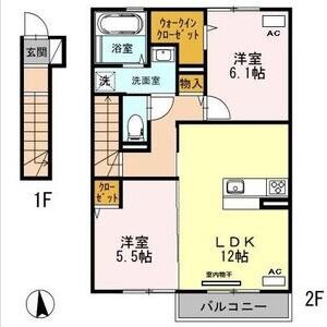 2LDK 間取り図