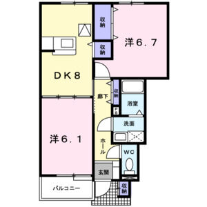 2DK 間取り図