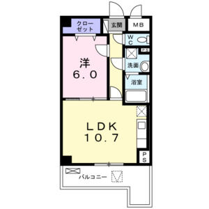 1LDK 間取り図