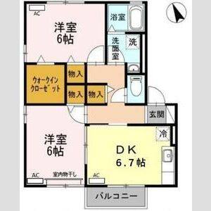 2DK 間取り図
