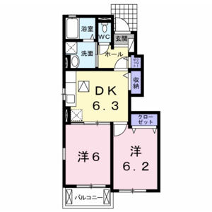2DK 間取り図