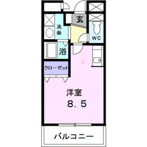1K 間取り図