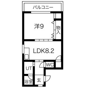 1LDK 間取り図
