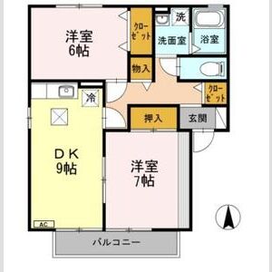 2DK 間取り図