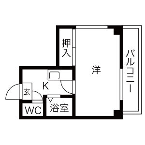 1K 間取り図