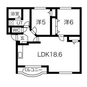 2LDK 間取り図