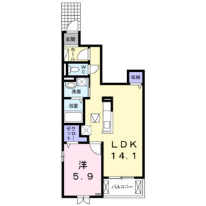 1LDK 間取り図