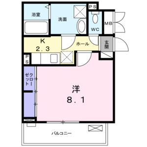 1K 間取り図