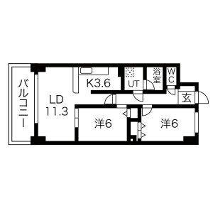 2LDK 間取り図