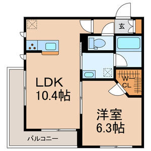1LDK 間取り図