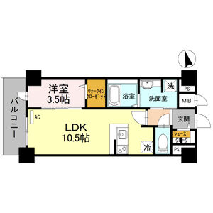 1LDK 間取り図