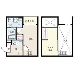 1K 間取り図