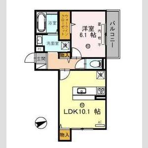 1LDK 間取り図