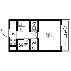 1K 間取り図