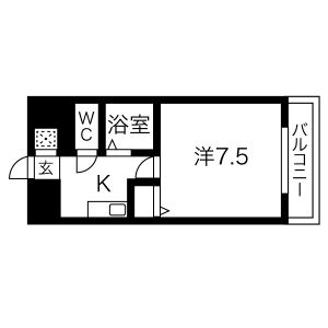 1K 間取り図