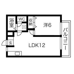 1LDK 間取り図