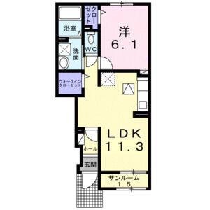 1LDK 間取り図