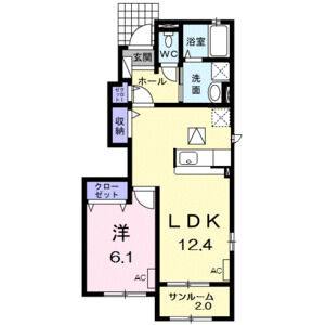 1LDK 間取り図