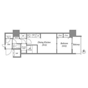 1DK 間取り図