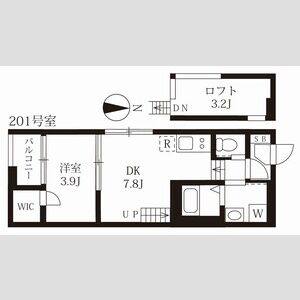 1DK 間取り図