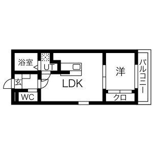 1LDK 間取り図