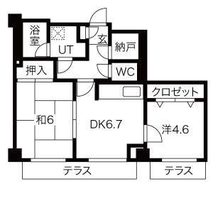 2DK 間取り図