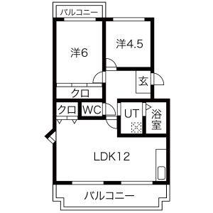 2LDK 間取り図