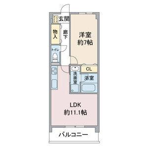 1LDK 間取り図