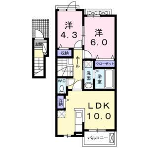 2LDK 間取り図