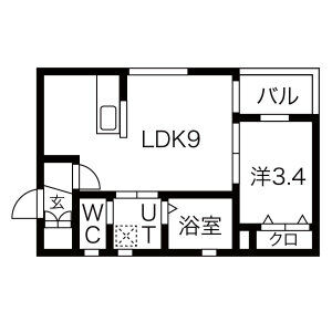 1LDK 間取り図