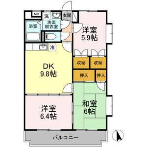 3DK 間取り図