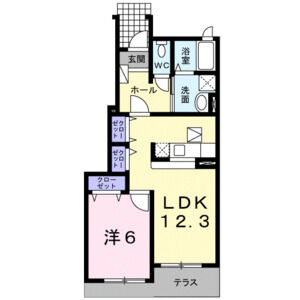 1LDK 間取り図