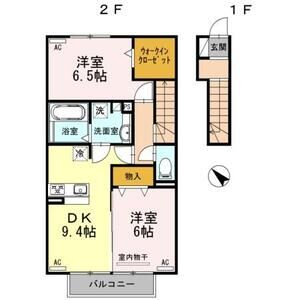 2DK 間取り図