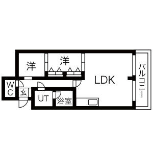 2LDK 間取り図